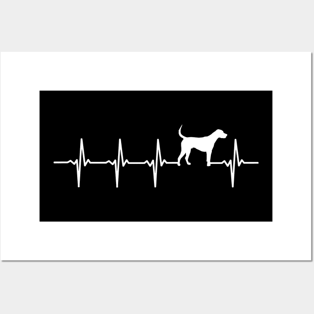 Foxhound Heartbeat Gift For Foxhound Lovers Wall Art by OceanRadar